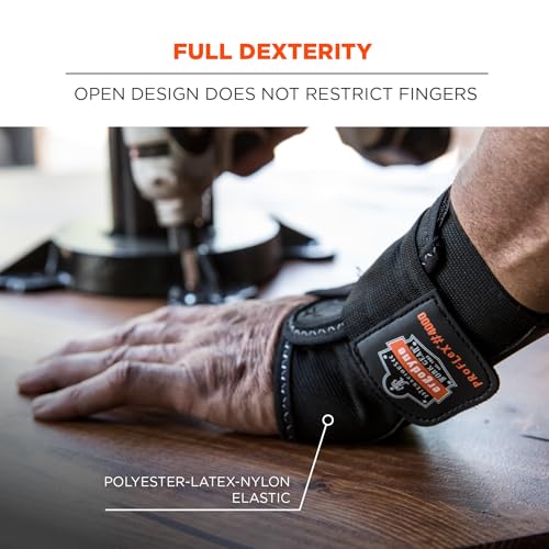 Ergodyne - 70004 ProFlex 4000 Single Strap Wrist Support, Black - Medium, Right Hand M-Right