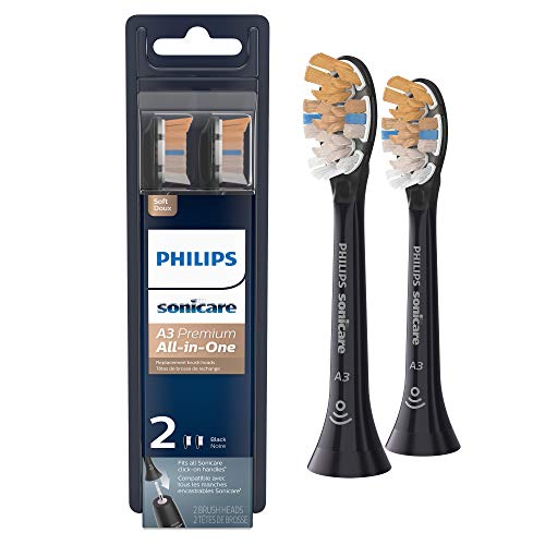 Philips Sonicare Genuine Toothbrush Heads Bundle with A3 Premium All-in-One and C3 Premium Plaque Control Brush Heads (2 Brush Heads)