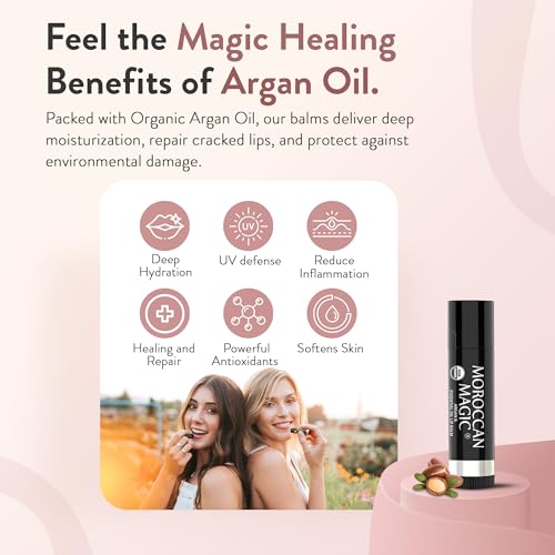 Moroccan Magic Organic Lip Balm Variety Moisturizing & Hydrating 3 Pack 3 Piece Variety Pack