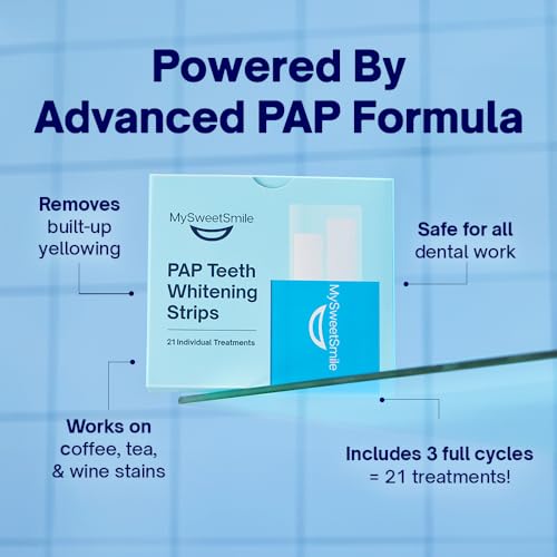 MySweetSmile Teeth Whitening Strips – 14 Treatments + 7 Free (42 Strips)