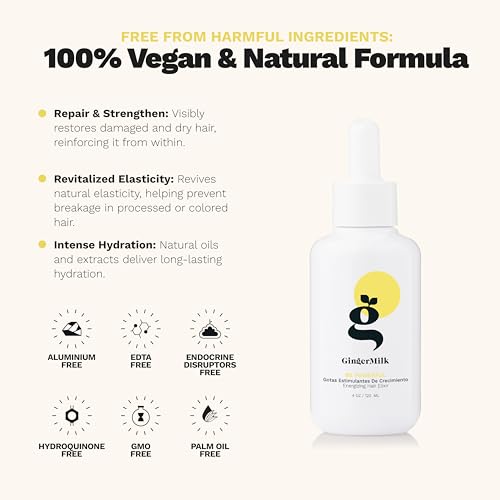 Ginger Milk Hair Growth Serum with Ginger Root and Biotin, 4 fl oz 4 Count (Pack of 1)
