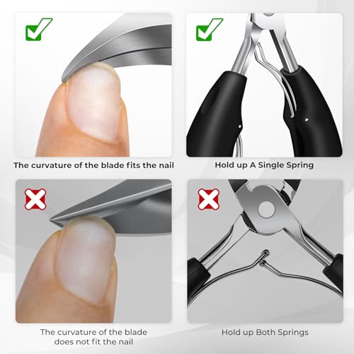 Toenail Clippers for Seniors Thick Ingrown Toenails, Large Angled Nail Clippers for Men with Catcher, Heavy Duty Slanted Fingernail Clipper Long Handle Nail Cutter Gifts for Men Women Adults Black Nail Clippers Set