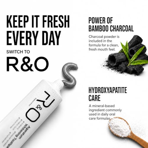 Hydroxyapatite Bamboo Charcoal Whitening Toothpaste, 3.5 oz 3pc