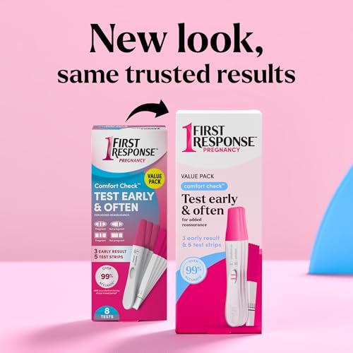 FIRST RESPONSE Comfort Check Pregnancy Test, 8 Count, Pink & White 8 Count (Pack of 1)