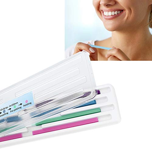Maxmartt Dental Polishing Kit, 60Pcs/Pack Dental Abrasive Strips Teeth Polishing Finishing Dental Polishing Strips Dental Abrasive Strips Teeth Polishing Gloss Contouring Tools Finishing Teeth File