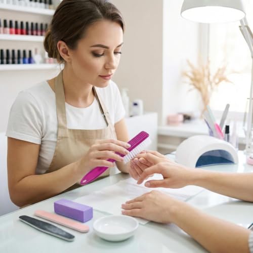 DAYGOS 14pcs Nail Brush, Finger Nail Brushes for Cleaning Fingernails Purple 14Pcs