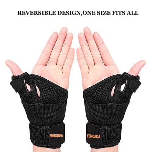 Thumb Brace - Carpal Tunnel Wrist Brace Relief and Tendinitis Arthritis Sprained, Thumb Spica Splint Wrist Support to Night Sleep, Treat Trigger Splint Sprain Relieve Pain - Stabilizer Fit Left and Right Hands