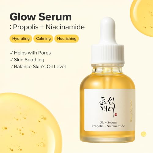 Beauty of Joseon Glow Serum Propolis and Niacinamide Hydrating Facial Soothing Moisturizer for Irritated Uneven Skin Tone, Korean Skin Care, 60ml, 2 Fl.Oz 2 Fl Oz (Pack of 1)