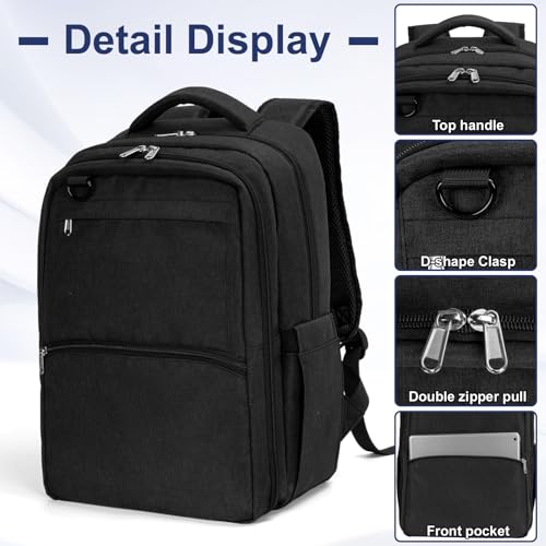 GDNasist Barber Supplies Bag,Portable Barber Backpack with Insulated Pocket Black