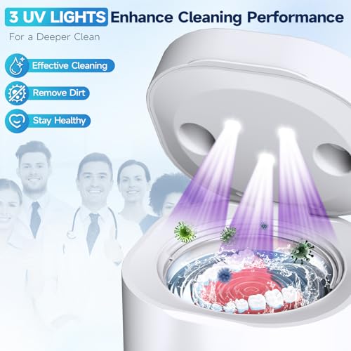 DODOWIN 45kHz Ultrasonic Retainer Cleaner, 200ML, 2 Cleaning Modes White
