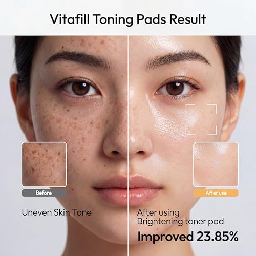 Licorne Vitafill Toning Pads – Korean Toner Pads for Face, Hydrating Facial Pads with Niacinamide, Skin-Smoothing Pads for Smooth, Radiant-Looking Skin, Daily Skincare