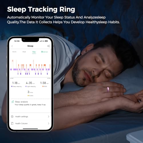 Smart Ring for Women & Men, Health Tracker Ring, Fitness Tracker Ring Rose Gold 11#