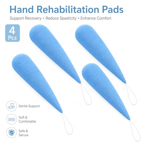 4 Pcs Hand Rehabilitation Anti Spasticity Pad, Carrot-Shaped Finger Contracture Prevention Palm Protector, Polyester Comfort Cushion, 7.9 in for Stroke Recovery, Muscle Tension Comfort