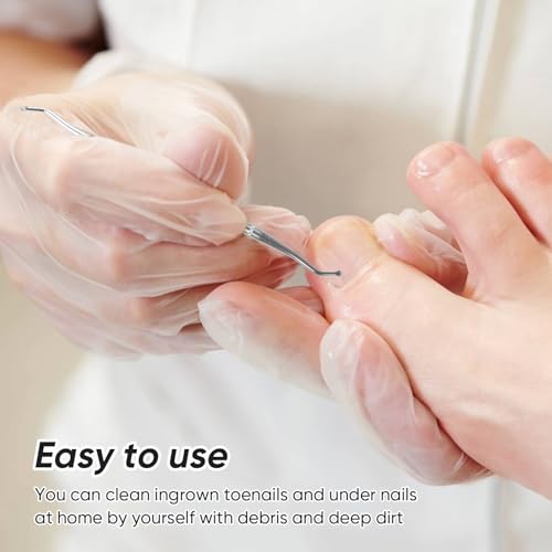 6PCS Ingrown Toenail File and Lifters, Ingrown Toenail Removal Kit Silver