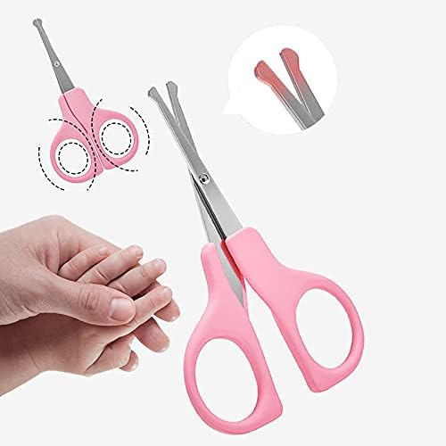 yarui Baby Care Newborn Nail Clippers Ear Scraper Set of 10 Nail File Scissors Baby Brush Comb Cute Hair Brush Comb Infant Baby Shower Gift Baby Nail Clipper (Pink) - BeesActive Australia