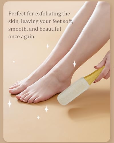 Pumice Stone Foot File, 2 Pack Wooden Pedicure Foot Scrubber Remover for Heels, Elbows, Hands in Shower, Professional Foot Rasp for Wet and Dry Feet, Foot Care Tools for Women Men（Black and White） Black and White