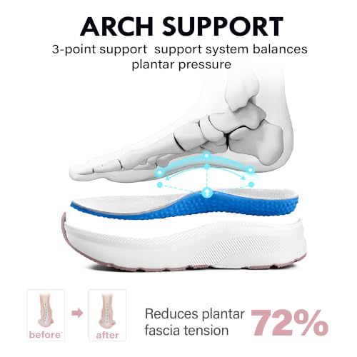 JACKSHIBO Wide Toe Box Shoes Women Orthopedic Plantar Fasciitis Sneakers 9 Wide Toe Box Almond