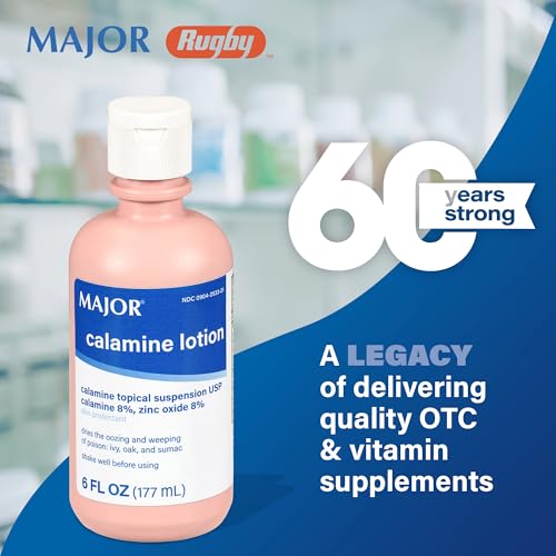 MAJOR Calamine Lotion - Calamine Topical Suspension USP Skin Protectant - 6 Fl Oz (177 mL) (1 Pack) 6 Fl Oz (Pack of 1)