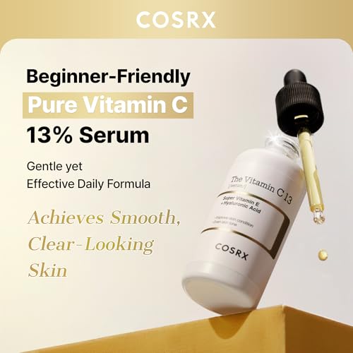 COSRX 13% Pure Vitamin C Serum for Face, Hydrating Facial Serum, 0.67 oz