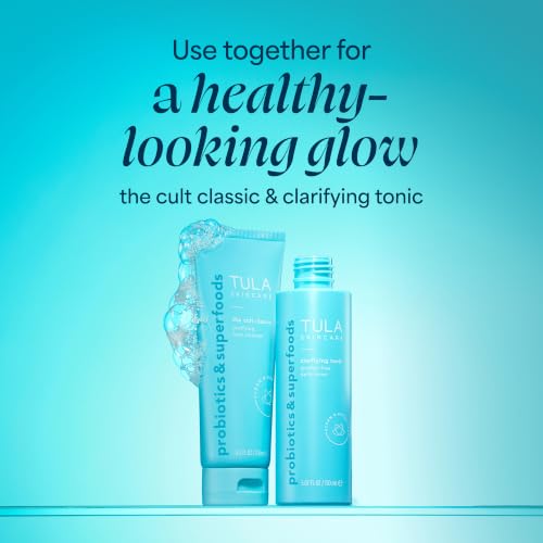 TULA Skin Care Clarifying Tonic Daily Toner - Face Toner to Gently Exfoliate and Tighten Pores, Contains Witch Hazel and Niacinamide, 5.07 Fl Oz