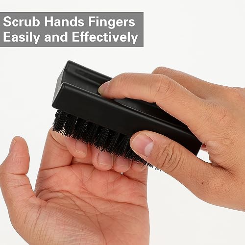 Amaxiu 2 Pack Hand Nail Brush for Cleaning Fingernails, Durable Nylon Firm Stiff Bristles Nail Scrubber Brushes for Men Mechanics Gardeners Scrubbing under Fingers Foot Toes Nails Scrub Brush Black