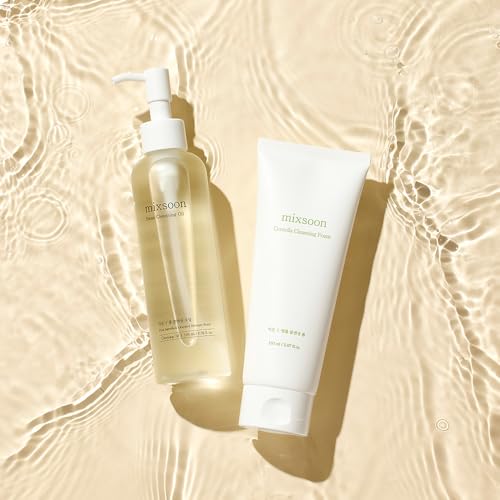 mixsoon Double Cleansing Set 2-Step Routine, Cica Foam & Bean Cleansing Oil Face Wash Set Gentle Deep Clean and Hydrating Care 150ml / 5.07 fl.oz., 195ml / 6.59 fl.oz. Korean Glass Skin Care 11.6 Fl Oz (Pack of 1)
