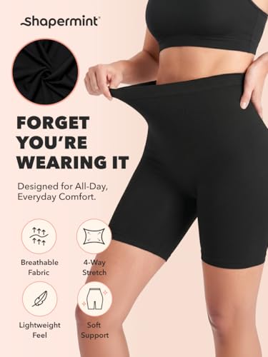 SHAPERMINT Shapewear for Women - High-Waisted Shapewear Tummy Control Shorts, Thigh Slimmer, Underwear for Women X-Large-XX-Large Black