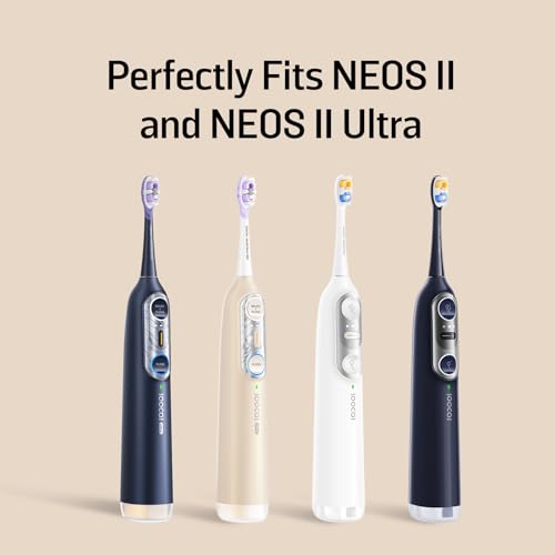 Soocas Multiclean Ultra Soft Electric Toothbrush Replacement Heads, Compatible with Both NEOS II and NEOS II Ultra, 2 Brush Heads, Soft Bristles, Midnight Blue