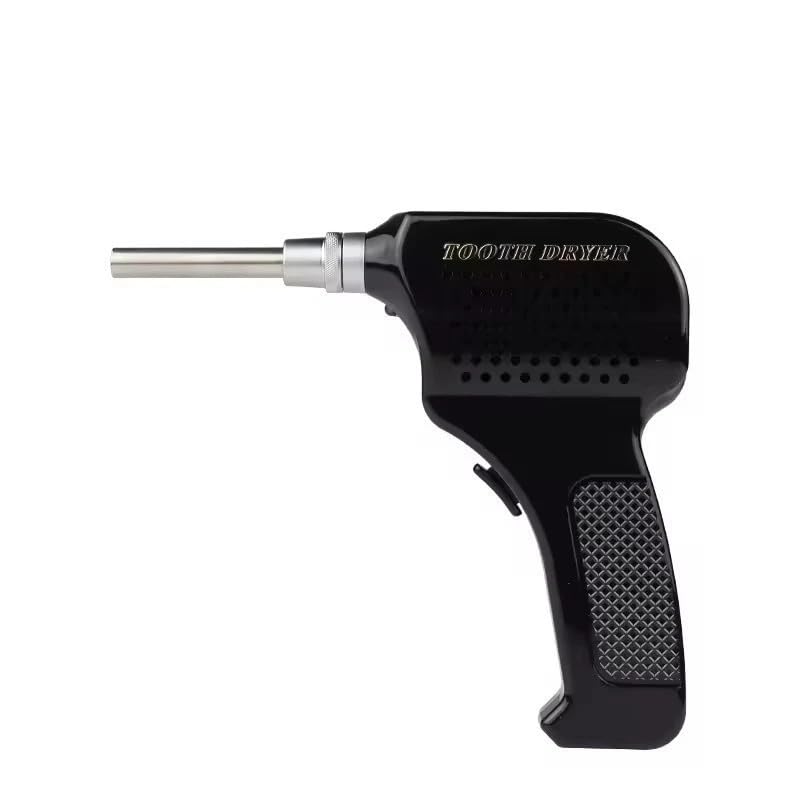 Electric Dental Air Dryer with Autoclavable Nozzles, Professional Tooth Surface Drying Device, Rechargeable Cold Air Blower for Dental Lab and Chairside Use (Black)