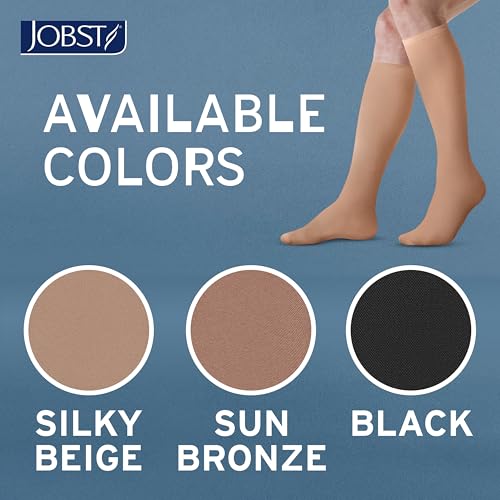 JOBST ACTIVA Opaque 20-30 mmHg Compression Socks Thigh High Closed Toe Large Silky Beige
