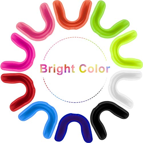 BBTO 20 Pcs Football Mouthguards Bulk - Youth & Adult Mouth Guard No Boil Mouthpiece Adult Youth Braces Soft Mouth Guard for Lacrosse Basketball Hockey Wrestling (L,Vivid) L Vivid