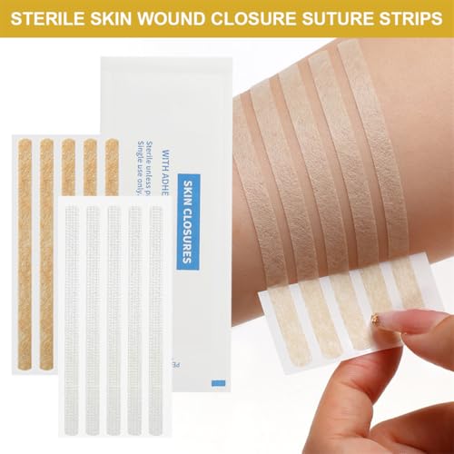 Sterile Strip 40 Strips Wound Closures 1/4" x 4" Adhesive Skin Closure for Closing Minor Cuts Wounds