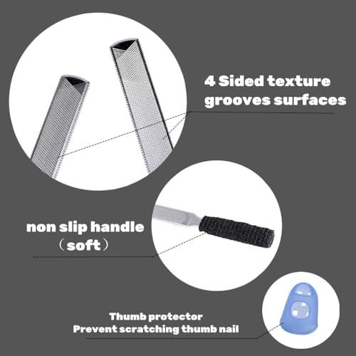 7" Toe Nail Files for Thick Nails, Heavy Duty Metal Nail File - SJ7 Large 0.8