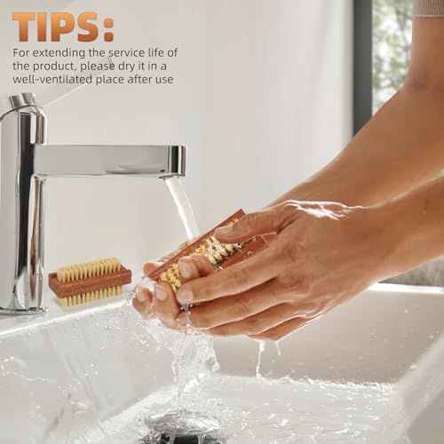 DEBETOOL Nail Brush for Cleaning Fingernails, Wood handle and Sisal Bristle