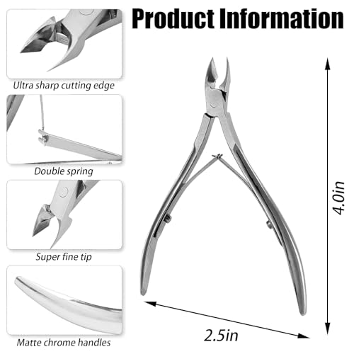 Bestac Professional Stainless Steel Cuticle Trimmer - Extremely Sharp Dead Skin Clipper Nippers, Labor-Saving Cuticula Remover for Fingernails Toenails, Manicure Pedicure Tools for Women Men