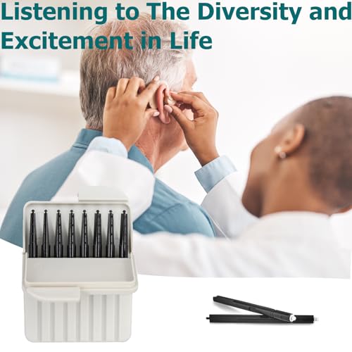 (80-Pcs) Phonak Cerumen Stop Hearing Aids Wax Guards Filters for Resound,Widex and Unitron.Phonak Hearing Aid Supplies Cleaning Kit Accessories,Ear Replacement Parts Cleaning Tool(10 Pack) 10 Packs/80 Filters White