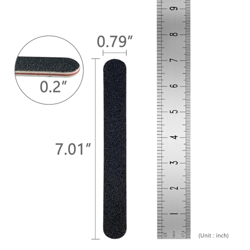 20 Pack 100/180 Grit Nail Files, Black Professional Reusable Emery Boards Nail File, Manicure Tool Suitable for Both Acrylic and Natural Nails