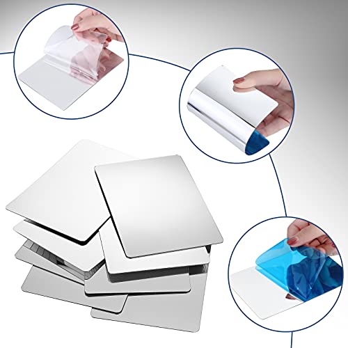 Marsui 32 Pcs Plastic Mirror Tiles 4x6 Inch Shatter Proof Craft Mirrors