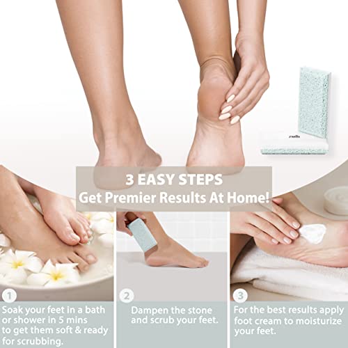 Glass Pumice Stone Callus Remover for Feet, Elbows, Hands, and Knees, Spain Made - 2 in 1 Pedicure Exfoliator and Scrubber for Rough, Hard Skin (Teal Color) Teal - 2 Count ( Pack of 1)