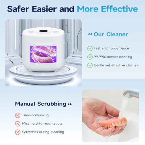 DODOWIN 45kHz Ultrasonic Retainer Cleaner, 200ML, 2 Cleaning Modes White