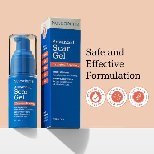 NUVADERMIS Scar Cream Gel for Surgical Scars | Retinol & Vitamin E, 1.7oz 1 Pack