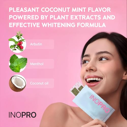 InoPro Teeth Whitening Strips 14 Treatments Kit + InoPro Whitening Hydroxyapatite Toothpaste with Probiotic for Sensitive Teeth 5oz
