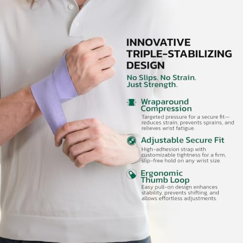 aoFIT Wrist Brace 2 Pack Reinforced Support for Tunnel & Tendonitis Purple
