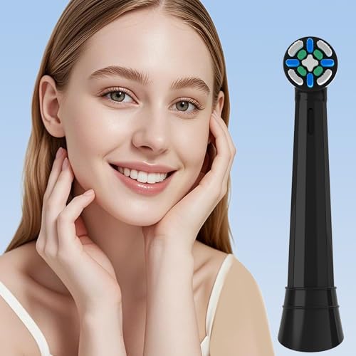 6 Pcs IO Toothbrush Heads with Medium Bristle Compatible with Oral B IO, Replacement Heads Compatible with Oral B IO 2/3/4/5/6/7/8/9/10/Deep Clean Series Electric Toothbrushes (Black) Black 6 Count (Pack of 1)