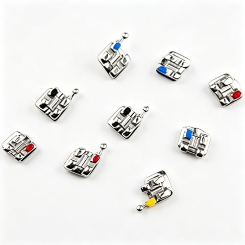 Dentasop Mini Roth Orthodontic Metal Bracket Kit, .022" Slot, 3-4-5 Hooks, 200 Pcs with Ligature Ties and NiTi Archwires