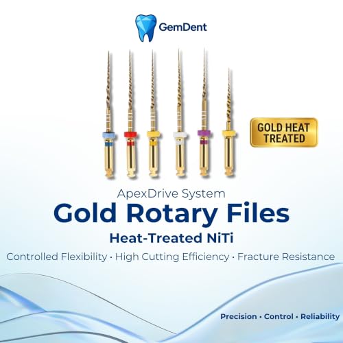 Assrorted PT Style Gold Heat Activated NiTi Endo Rotary Files Endodontic Dental 21MM #SX-F3 Assorted