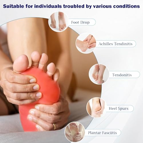 Plantar Fasciitis Night Splint for Men & Women, Adjustable Foot Drop Brace with Arch Support, Relief for Achilles Tendonitis, Heel Spur Pain - Day & Night Use (Blue) Blue