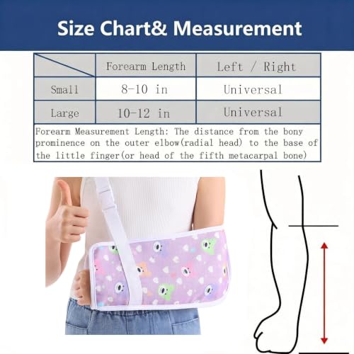 Cute Kids Arm Sling Shoulder Brace for Girls (Purple Bear, Large) Purple Bear