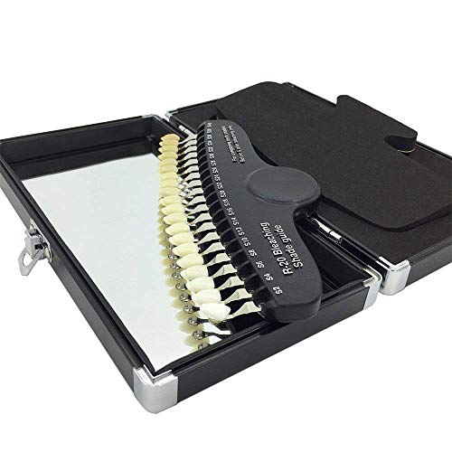 Teeth Whitening Shade Guide - 20 Shades Eco-Friendly ABS Plastic, Lightweight & Durable Tooth Color Book for Dentists, Labs, Veneers, Crowns