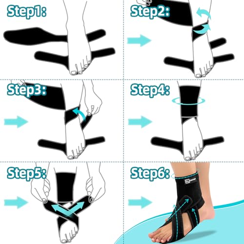 AFO Foot Drop Brace for Walking, Plantar Fasciitis Night Splint Black-Left